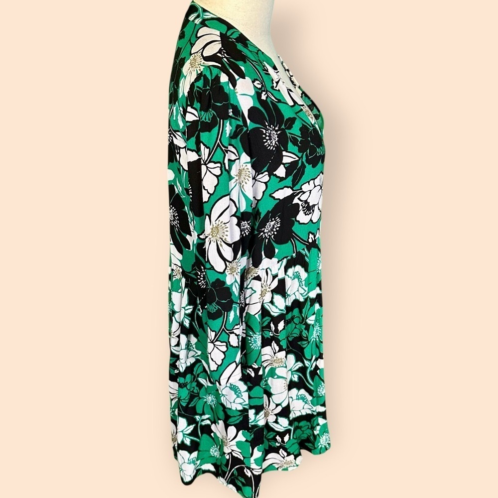 Maeve by Anthropologie ‘Juno’ Printed Dress in Green, Black & White Floral Sz M - Picture 13 of 15